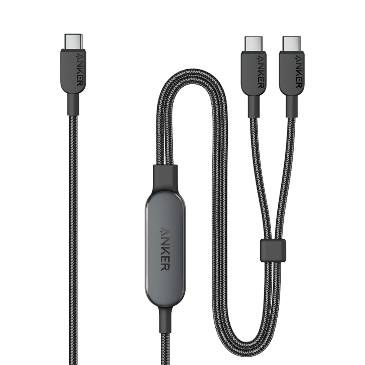 ANKERXI 2-i-1 USB-C to USB-C-cable (1,2 m, 140 W, braided) - Default Title