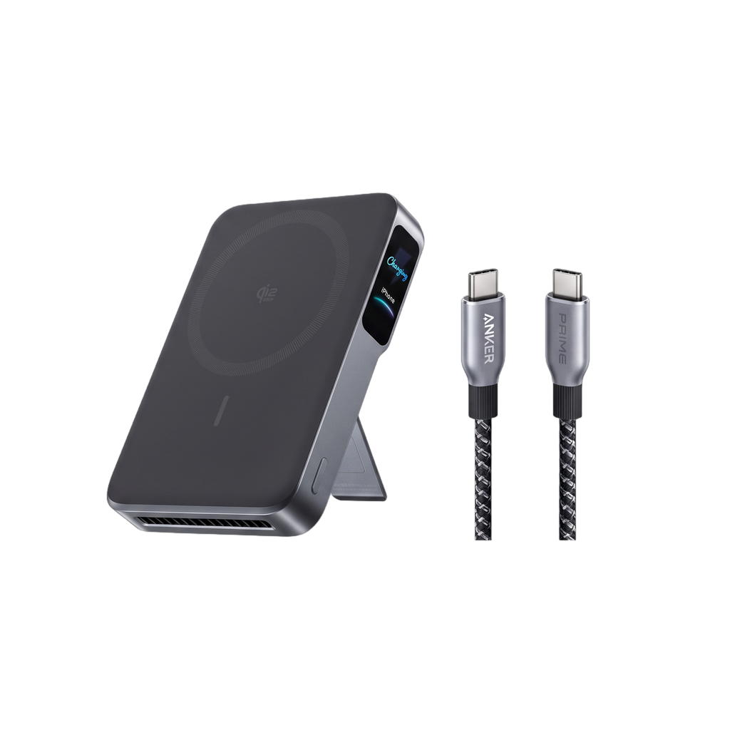 ANKERXI MagGo Power Bank 2 Pro (Qi2.2, 25W, 10.000mAh)+ANKERXI Prime USB-C on USB-C cable (240W, Upcycled-Braided Design) Phantom Gray - Default Title