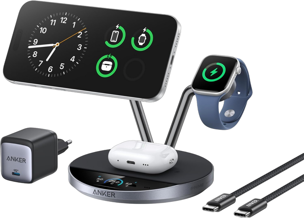 ANKERXI Prime wireless Charging Station (3-i-1, MagGo, AirCool, Docking Stand)