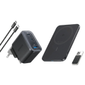 ANKERXI Nano Charger (70W, 3 Ports)+ANKERXI Nano Power Bank (5K, Magnetic, Slim) Black Stone - Default Title