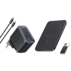 ANKERXI Nano Charger (70W, 3 Ports)+ANKERXI Nano Power Bank (5K, Magnetic, Slim) Black Stone - Default Title