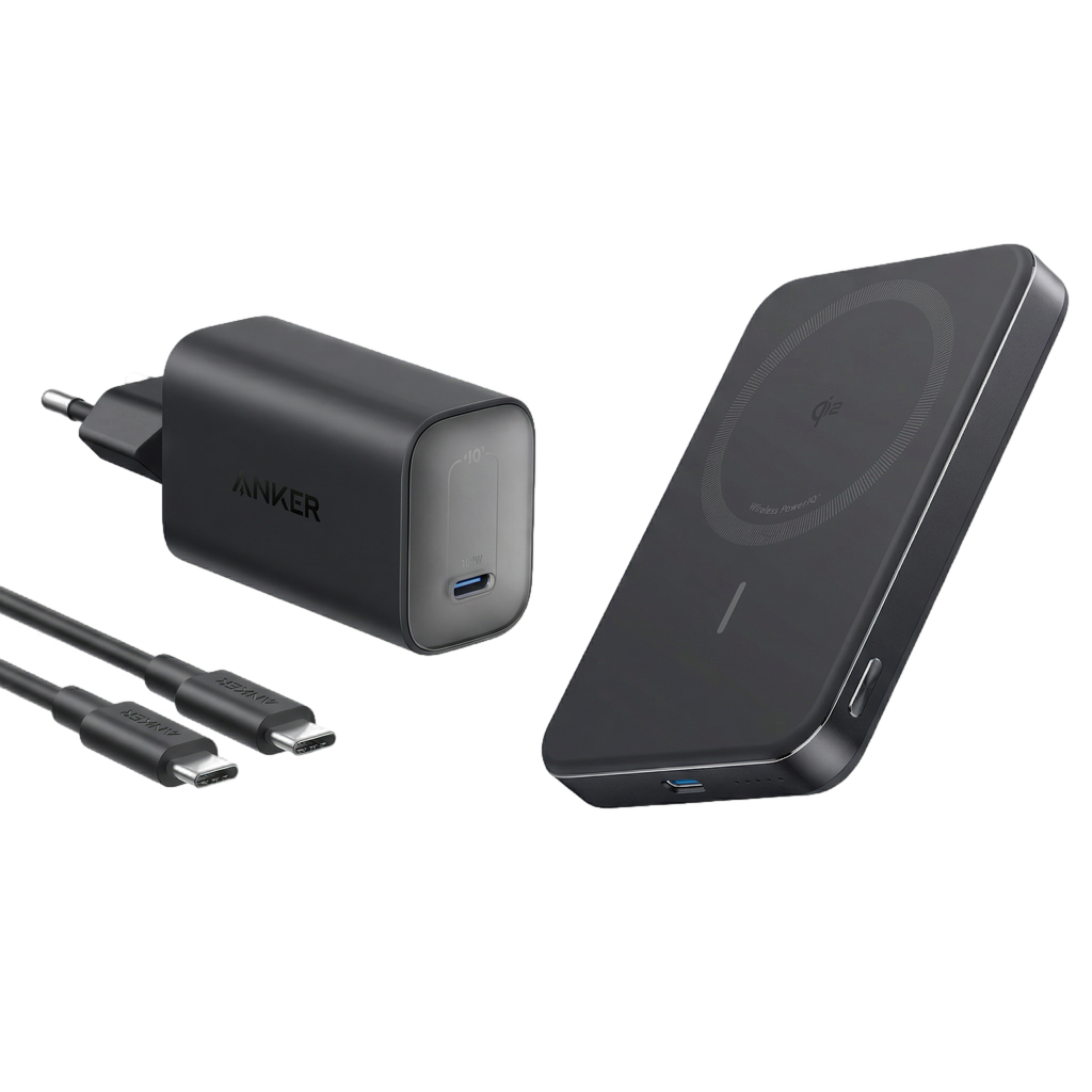 ANKERXI Nano Charger (100W) with USB-C cable+ANKERXI MagGo Power Bank (10.000mAh,Slim) Black Stone - Default Title