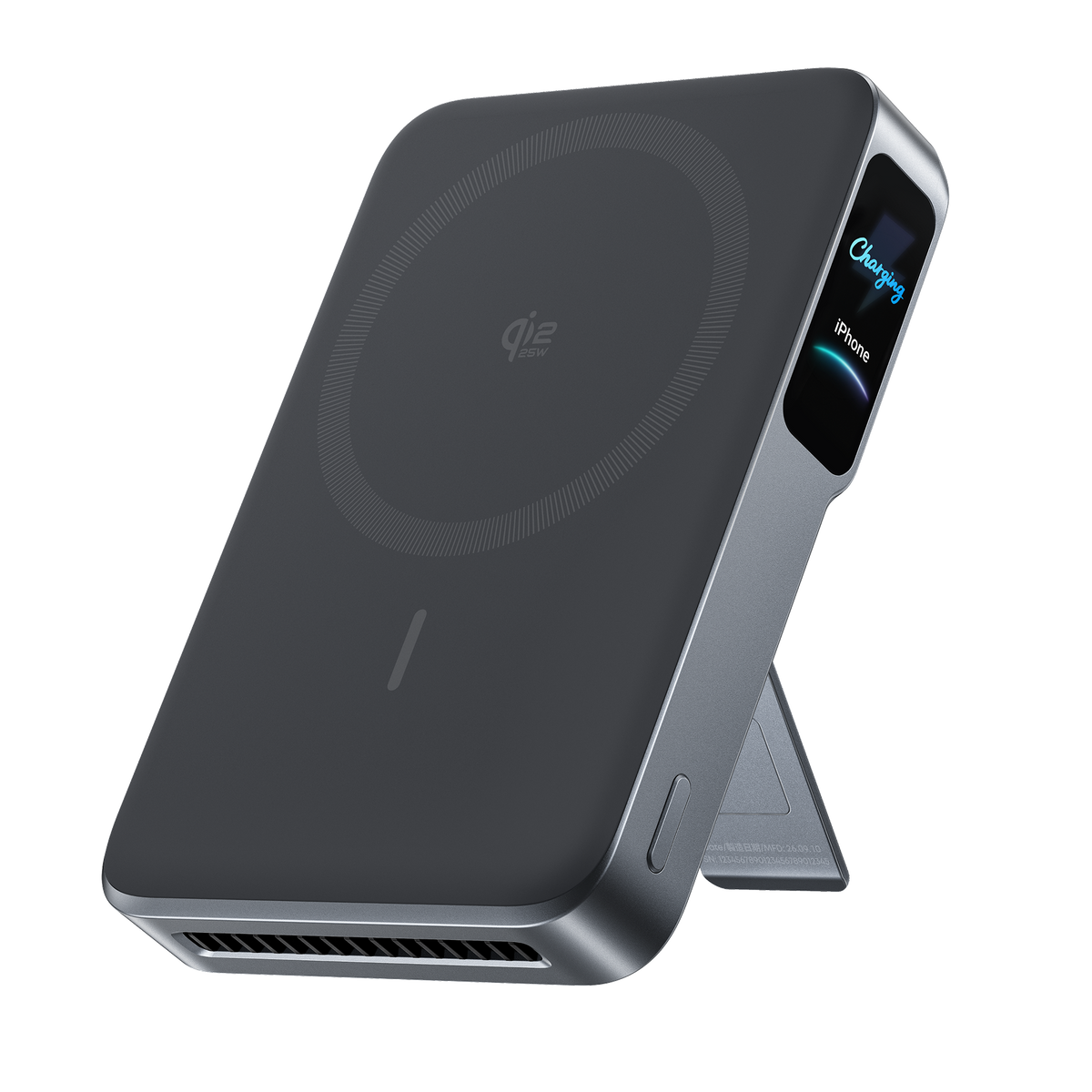 ANKERXI MagGo 2 Pro Magnetic Power Bank (10K, Qi2 25W, Active Cooling) - Phantom Gray