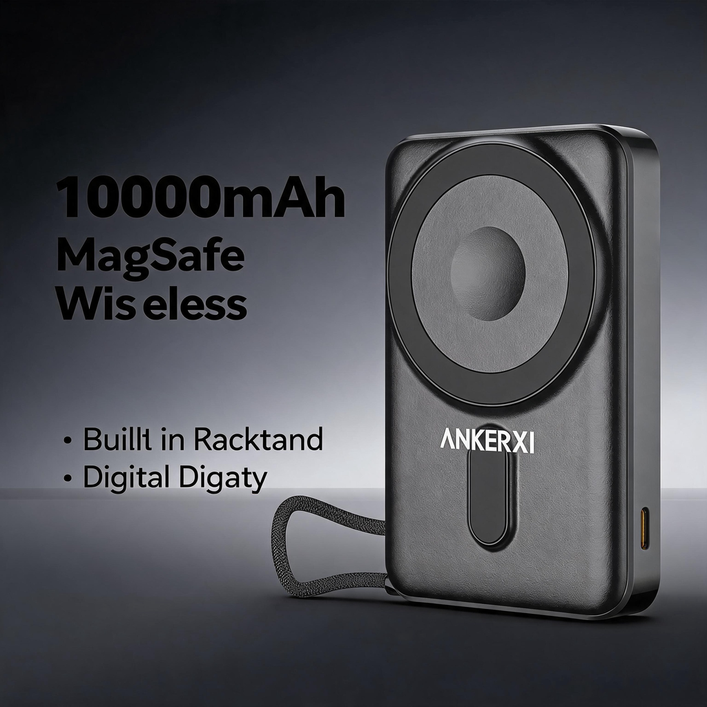 Magnetic Power Bank 10000mAh with Kickstand
