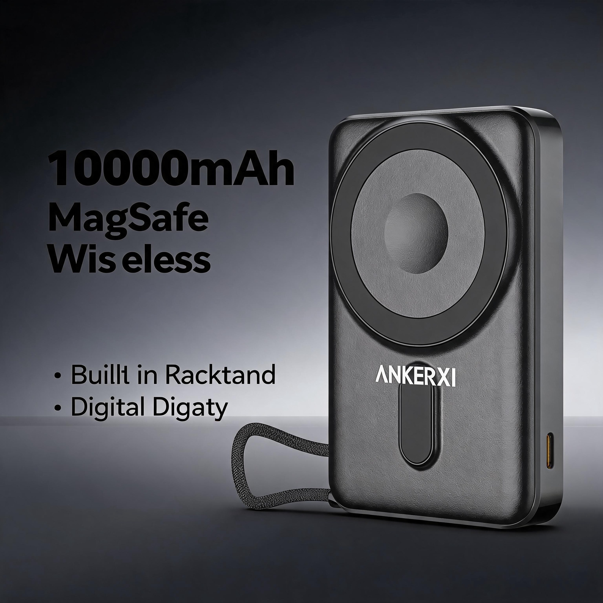 Magnetic Power Bank 10000mAh with Kickstand