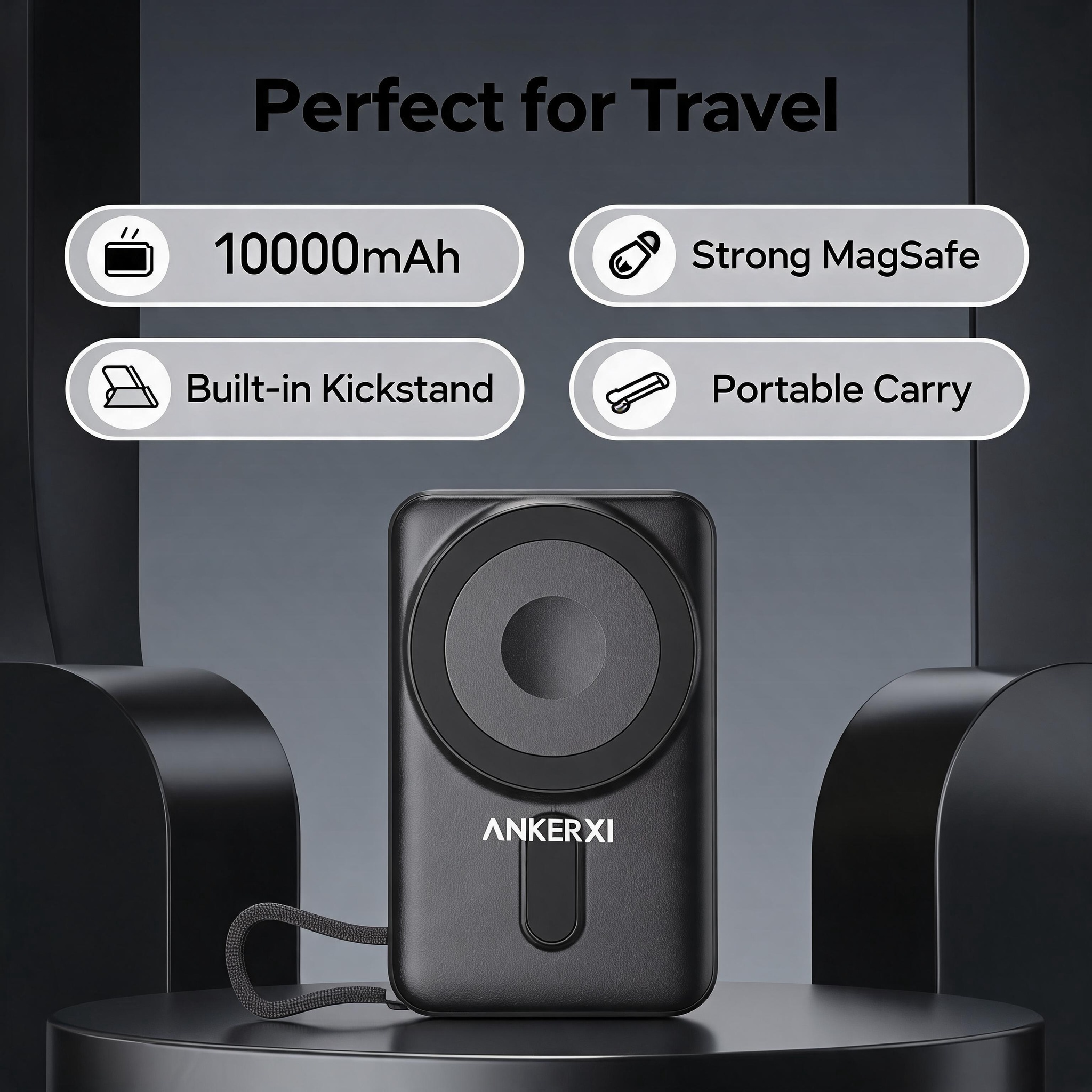 Magnetic Power Bank 10000mAh with Kickstand