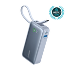 ANKERXI Nano Power Bank (30W, Built-in USB-C-cable) Shell White - Ice Blue