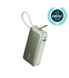 ANKERXI Nano Power Bank (30W, Built-in USB-C-cable) Shell White - Green