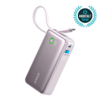 ANKERXI Nano Power Bank (30W, Built-in USB-C-cable) Shell White - Purple