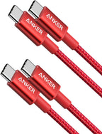 2 Pack New Nylon USB C to USB C Cable (3.3ft 60W) - Red